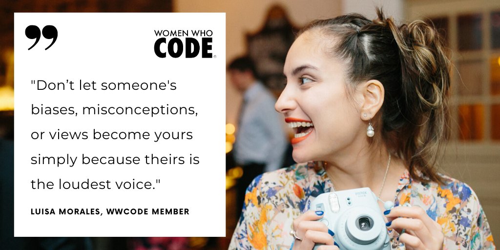 WomenWhoCode's tweet image. 💪🏽Don&apos;t listen to the loudest voice more than your own! 

#SaturdayFeeling #WomenInCode