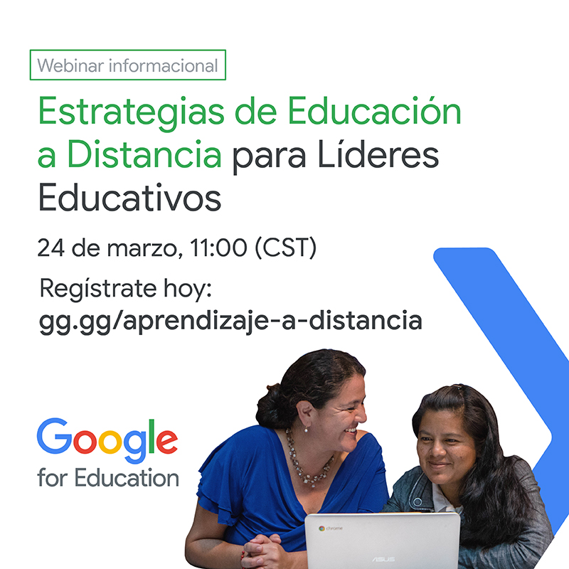 googlemexico's tweet photo. El 24 de marzo a las 10:00am hora de México podrás escuchar a expertos de Google hablando sobre estrategias educativas para habilitar el aprendizaje a distancia por medio de la tecnología. 💻✏️📐📕 Más Info > https://t.co/QEr8cPz2MU https://t.co/s9GMQqNjKa