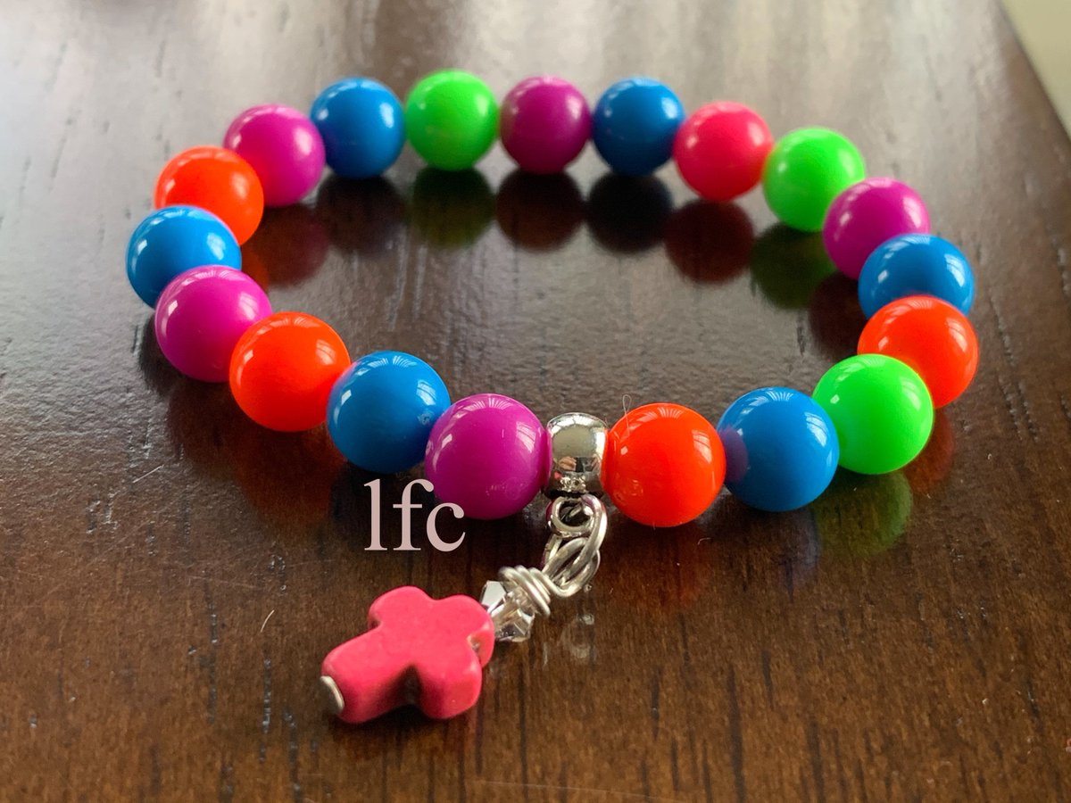 Excited to share the latest addition to my #etsy shop: Children's Multicolor Stretch Bracelet with Pink Cross (20206B) etsy.me/33DEWWI #rainbow #childrensjewelry #jewelry #youthjewelry #stretchbracelet #religiousjewelry #christianjewelry #multicolor #acrylic