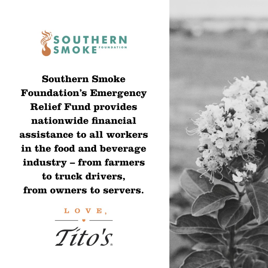 Southern Smoke Foundation’s Emergency Relief Fund provides nationwide financial assistance to all workers in the food and beverage industry – from farmers to truck drivers, from owners to servers.