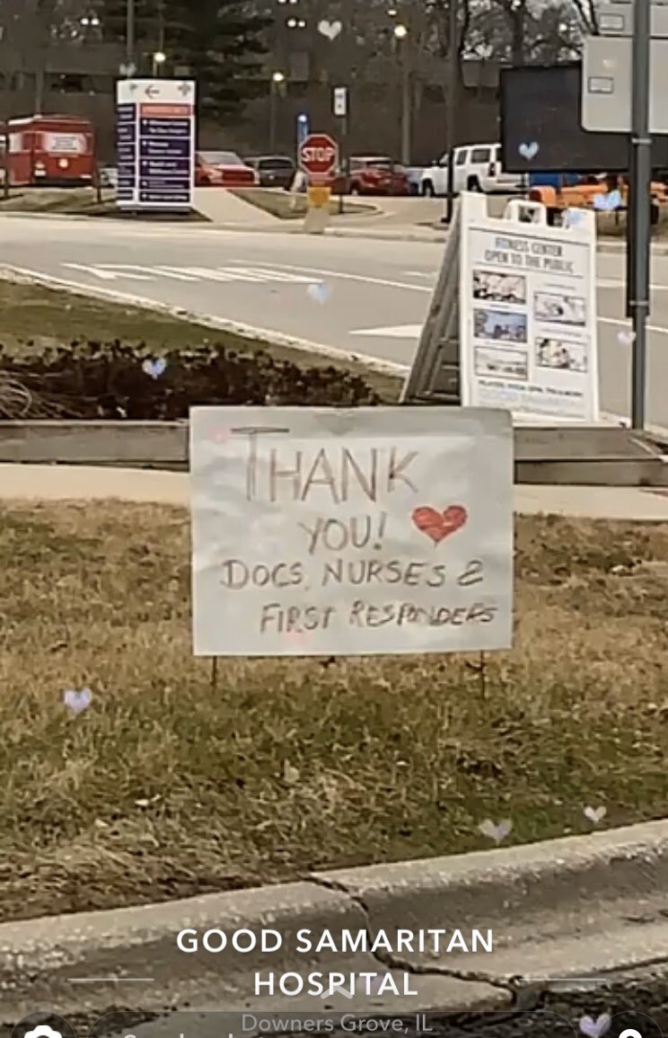 The was at the employee entrance at work today.  It’s tough to walk through those doors knowing what we’re going to be fighting.  For whoever made this sign, thank you for believing in us, and supporting us.  This sign made my day. #StayAtHome #SupportHealthcare #Nurse
