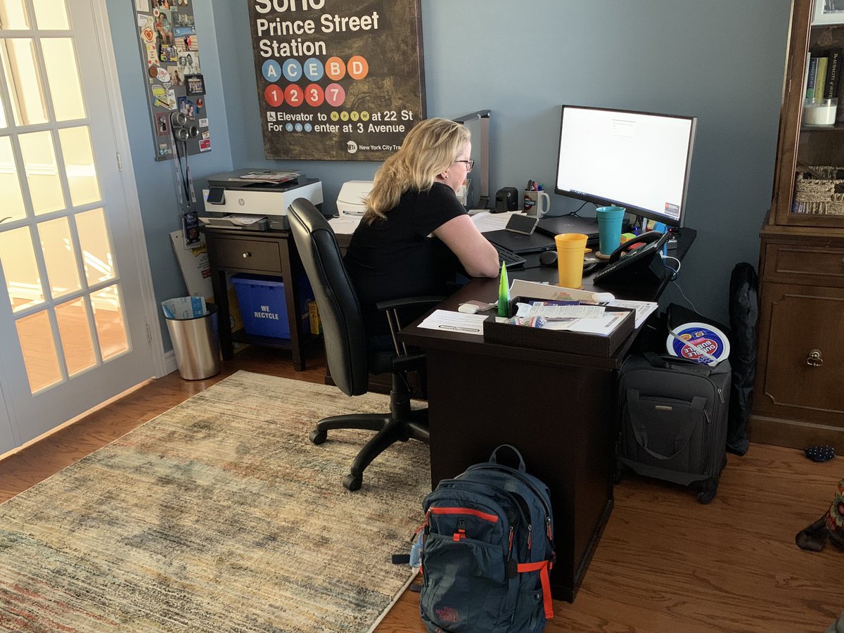 So much respect and admiration for <a href="/wendic1/">Wendi Campbell</a> as she’s taken over my home office today to continue working on plans for <a href="/FoodBankWatReg/">The Food Bank of Waterloo Region</a> to help our region’s most vulnerable during this crisis.  She gets it and just won’t stop. #leadership #community #WereInThisTogether