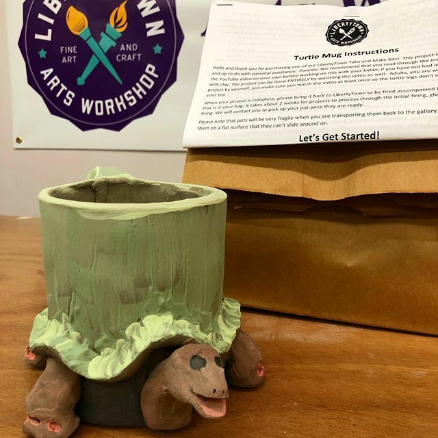 #comingsoon Our first ever #takeandmake project: Turtle Mug!!! At $15 a project, we hope all 30 of the pre-made kits will find homes to hunker down in! We should be launching them tomorrow!!! Check back for details!!