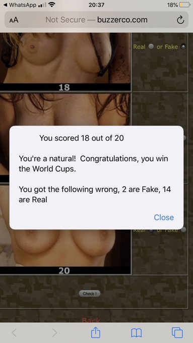 What do you score I got 18/20 https://t.co/1nzyNcVaPr  🤣 post yours score below to win a free months<a href="/tag/adultwork"class="tags"><span>#adultwork</span></a>