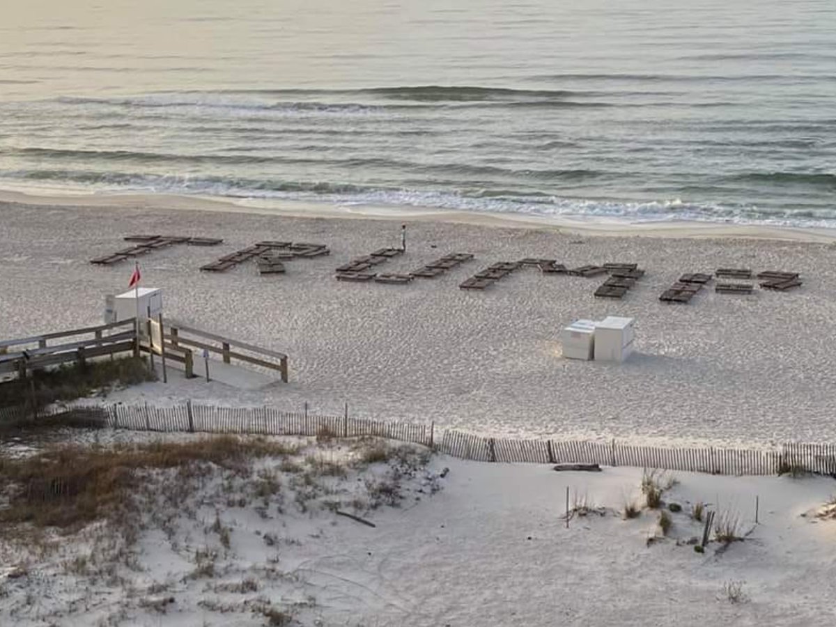 Somebody assembled these beach chairs in Orange Beach! 