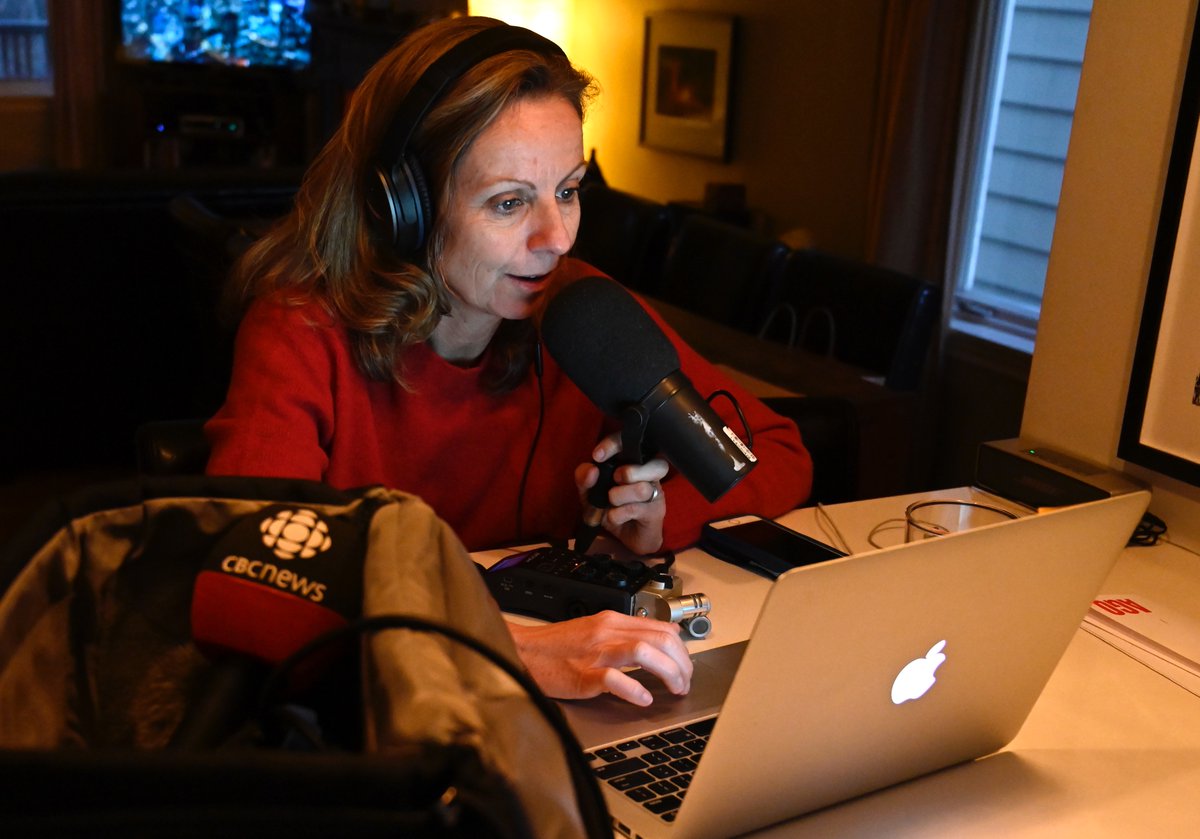 Our home has become a bureau for <a href="/TorontoStar/">Toronto Star</a> and <a href="/FrontBurnerCBC/">Front Burner</a>. <a href="/shephardm/">Michelle Shephard</a> pinch hitting and testing stuff. XO, all.