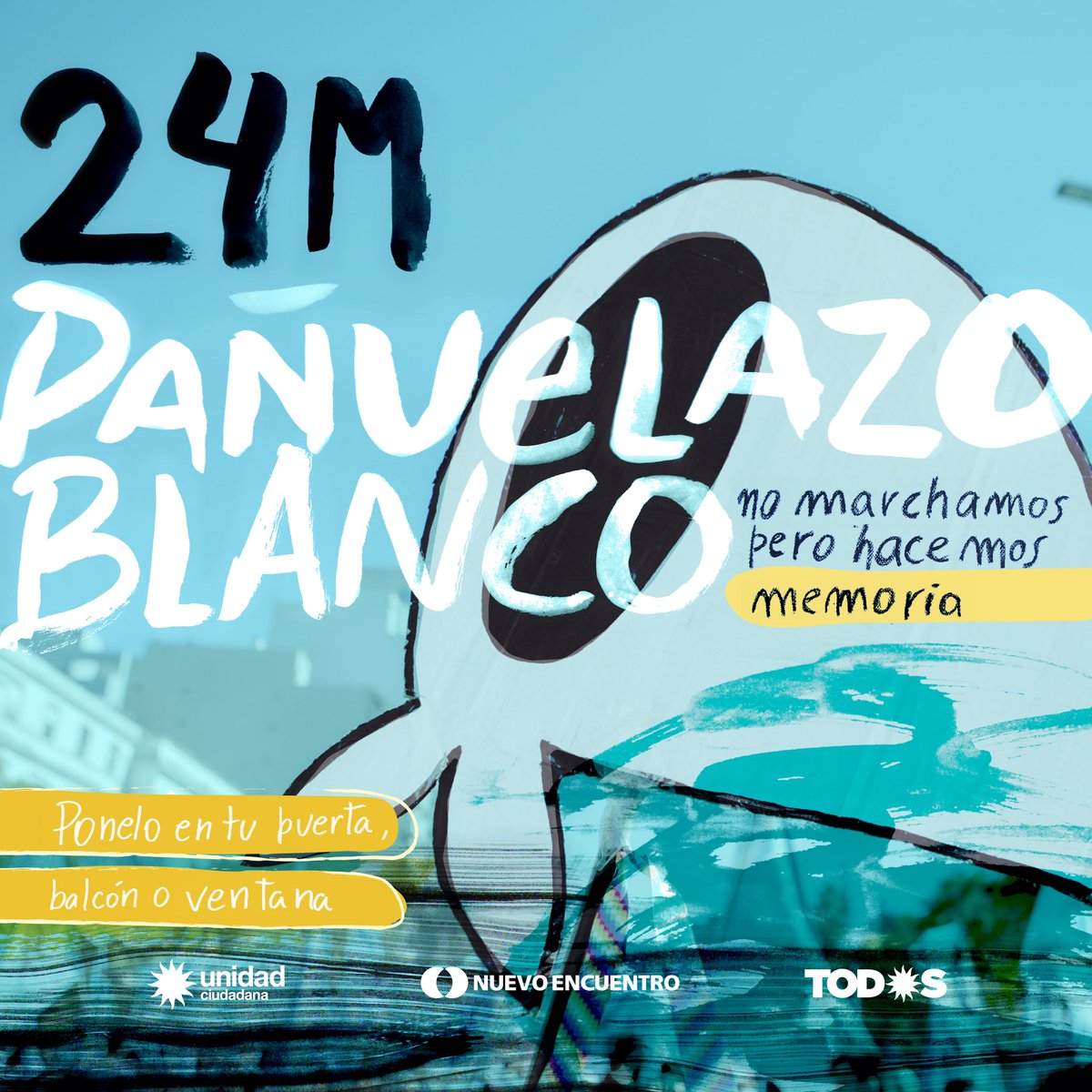 Este 24 de marzo no marchamos pero entre todes vamos a construir memoria. 
Nos toca quedarnos en casa y llenar nuestras puertas, ventanas, balcones y redes de #PañuelosConMemoria, por la Memoria, la Verdad y la Justicia y en homenaje a les #3OMil. 

#QuedateEnCasa #24M