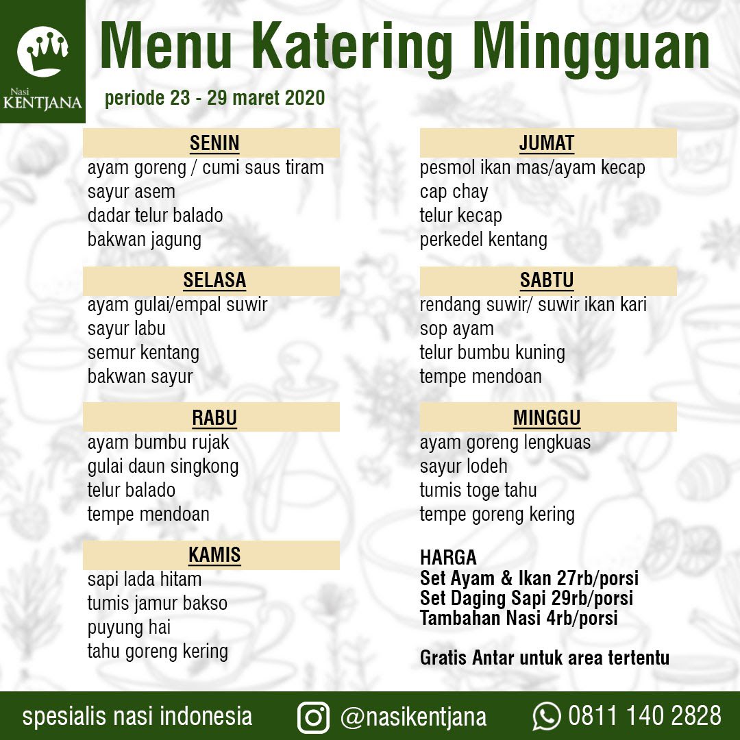nasikentjana's tweet photo. Biar kamu repot masak untuk anda supaya anda bisa fokus #wfh #dirumahaja. Kami siapkan menu #rantangan #katering. Kunjungi website kami https://t.co/CMJuq6Xy0R