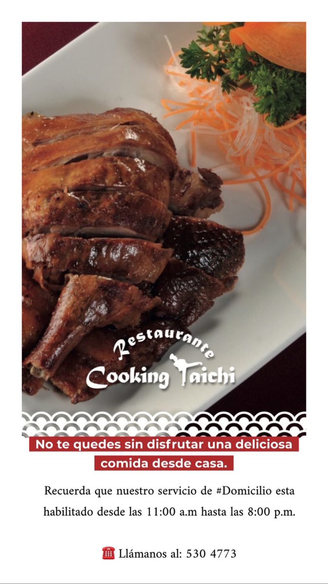 CookingTaichi's tweet image. Hasta las 8pm tenemos domicilios. Mañana volvemos a las 11 de la mañana 

¡Gracias por todo su apoyo! Recuerden nuestro número: 5304773 🙏🏼