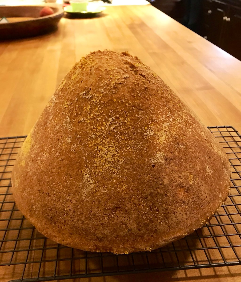 ...and a loaf of (oven- sorry) Old Kingdom Egyptian-style bread. That’s a BDJ3 “bedjah” pot soaking for seasoning and a lid with the Hieroglyph on it. THANKS FOR BAKING EVERYONE! LOVE TO YOU ALL!  #QuarantineBakeIn