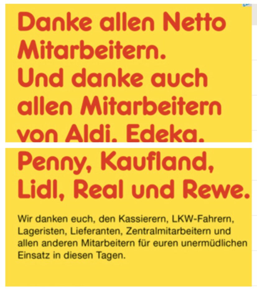 Luc Danke Netto Aldi Rewe Penny Kaufland Real Covid19