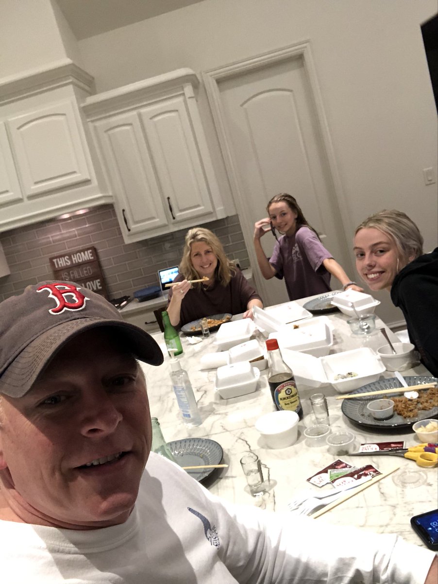 TheMikeWilbanks's tweet photo. Takeout sushi and saki is on the menu for tonight’s quarantine. #BandIsBackTogether https://t.co/IlL8kAp6zq