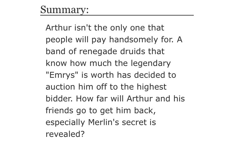 • Ransoming Emrys by Emachinescat  - Gen  - Rated T  - canon divergence  - 69,768 words https://archiveofourown.org/works/1237036/chapters/2538949