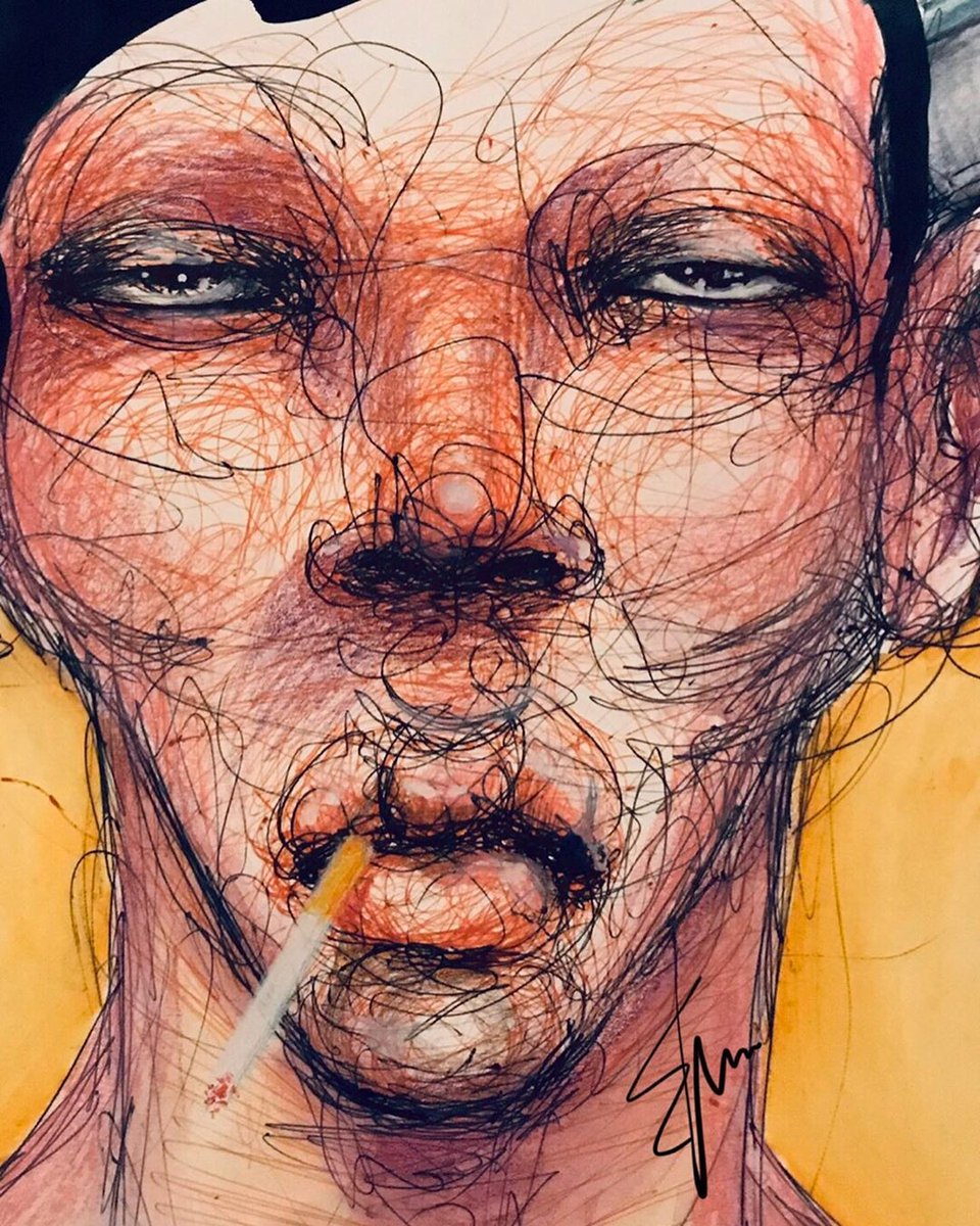 questar1959rep1's tweet photo. @early_worm_
“The Breaks”
11x14” multi on paper
#scribbleartwork #worksonpaper2020 #smokingartwork #portraitmodern #expressionistdrawings #drawingsonpaper #torontoartworks #artistsoninstagram #canadianartscene #acrylicandinkonpaper #inkandacryliconpaper #originalartwork https://t.co/YRIV61XgGH