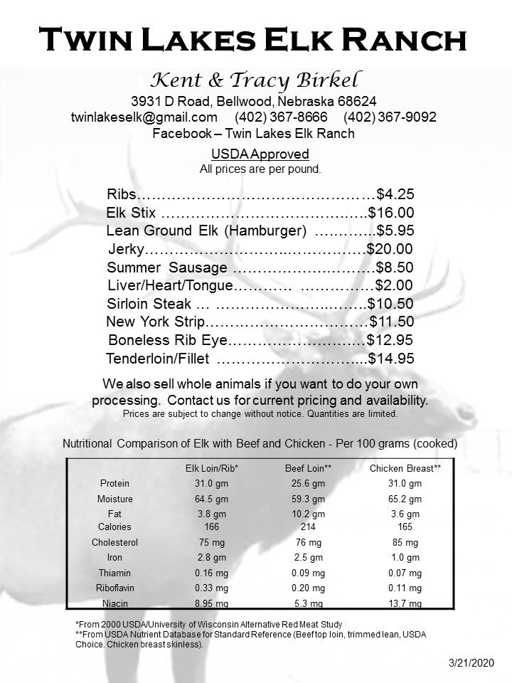 BirkelTracy's tweet photo. Just stocked our freezer with elk meat, now you can stock yours. Contact Kent or Tracy for more information. https://t.co/ZUtjNBkxsh