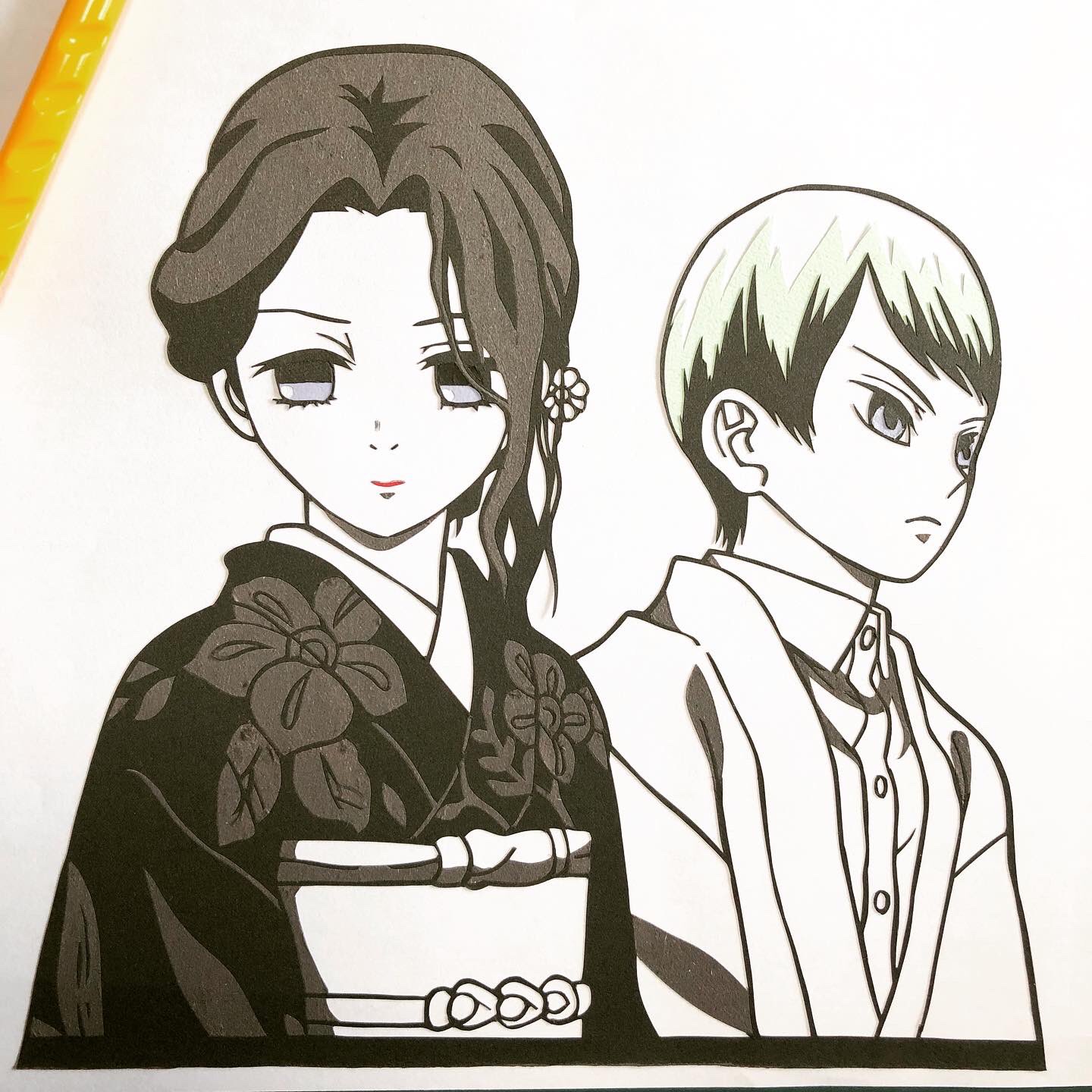 甘夏 鬼滅の刃の切り絵です 今回は珠代さんと愈史郎くんです 愈史郎くんは初めて切りました 珠代さんは美しい 鬼滅の 刃 鬼滅 きめつのやいば 切り絵 珠代 愈史郎 ゆしろう はがし切り絵 T Co Bsbgecapwx Twitter