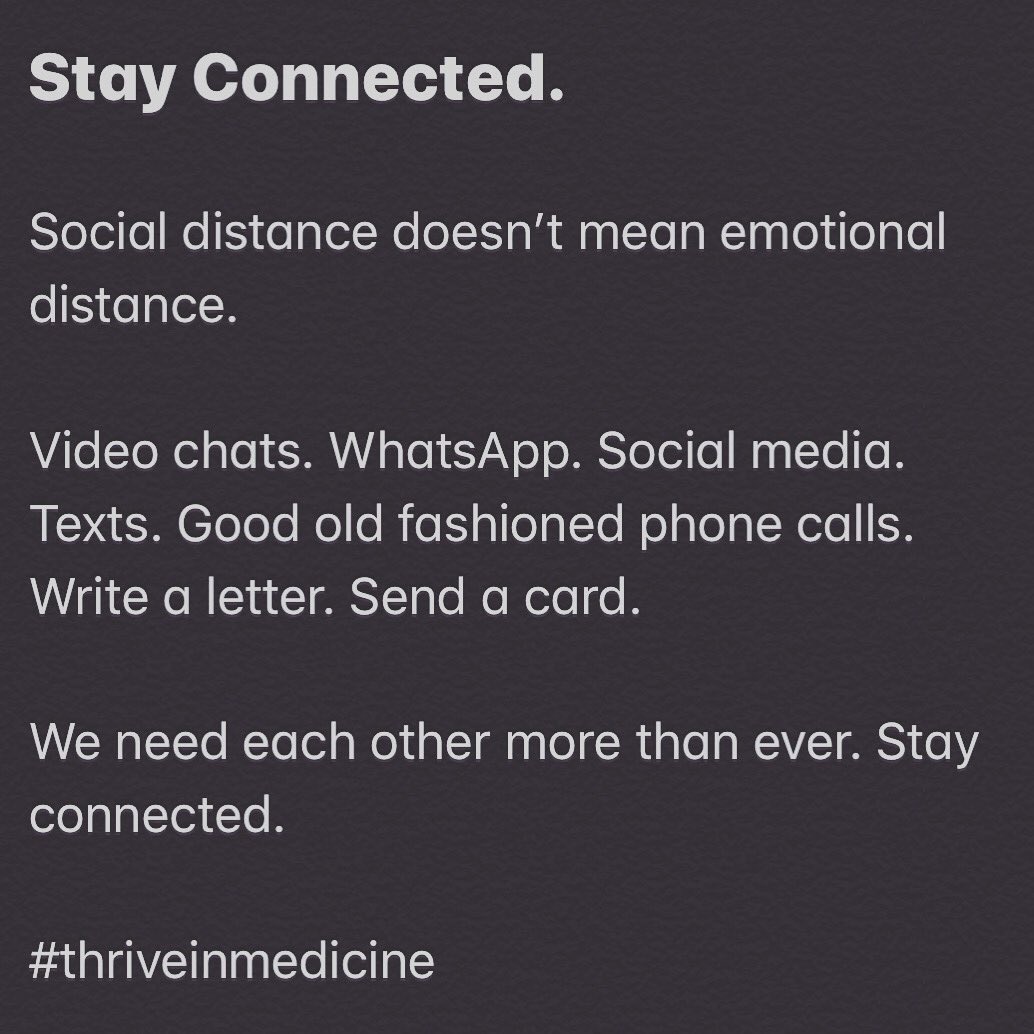 Take care of each other. #COVIDー19 #SocialDistancing #emotionalconnect