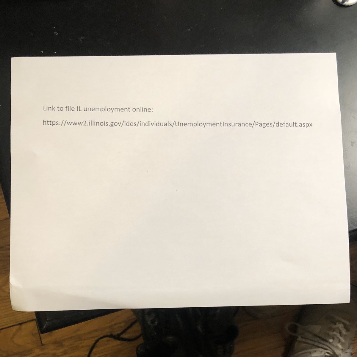 WillConover's tweet photo. officially temporarily unemployed🤪 thank god my employer gave me this helpful document https://t.co/cSbW4CkeoM