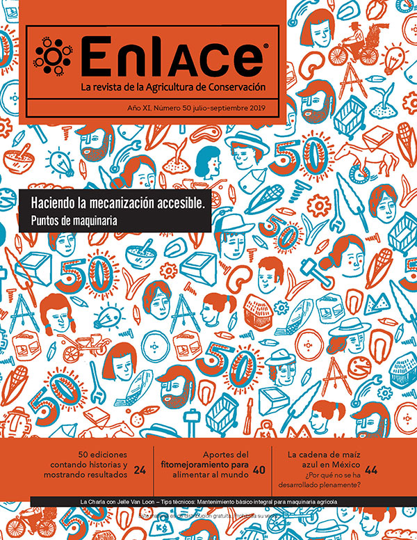 🚜Ya van 50... ediciones de nuestra 📗 #RevistaEnlACe. En este número hablamos de #mecanización accesible para los agricultores. Descárgala aquí. ➡️idp.cimmyt.org/revista/no-50/