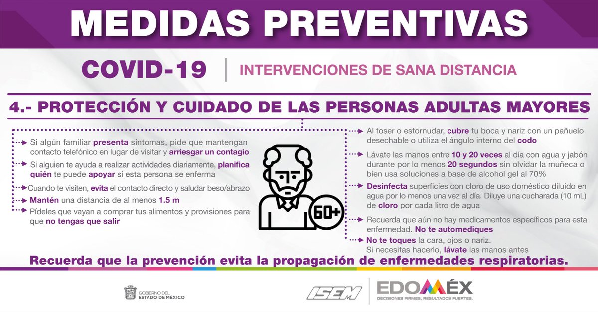 Cuidemos de nuestros adultos mayores y su salud, siguiendo las recomendaciones que emite <a href="/SaludEdomex/">Secretaría de Salud del Estado de México</a>. #EnEdoméxPrevenirEsSalud