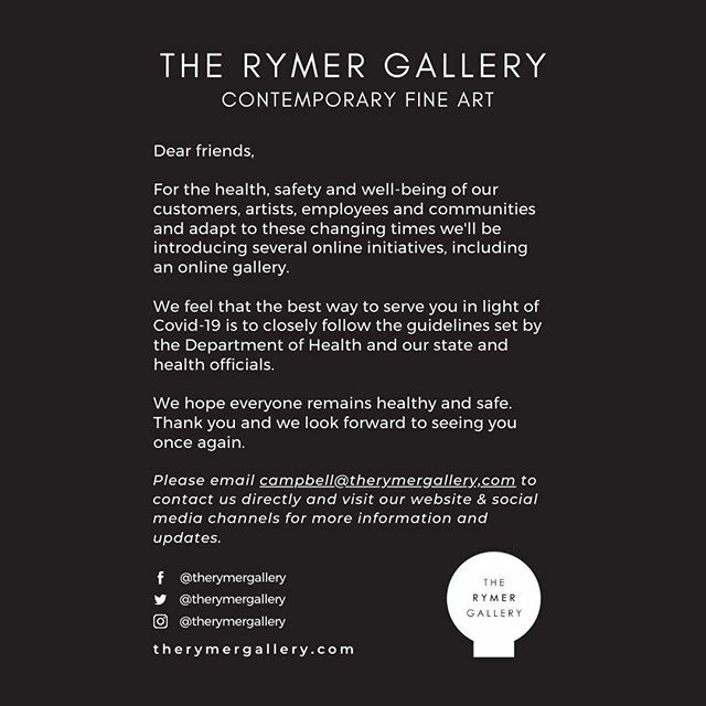 For the health, safety and well-being of our customers, artists, employees and communities and adapt to these changing times we'll be introducing several online initiatives, including an online gallery.

We feel that the best way to serve you in light of… ift.tt/2wtFgLd