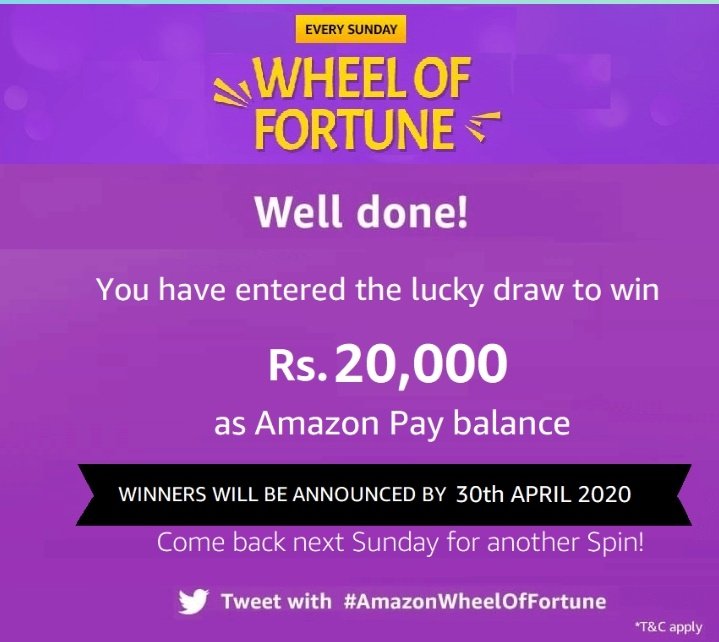 vimalkumarnagar's tweet photo. #AmazonWheelOffFortune https://t.co/o2jActgO4e