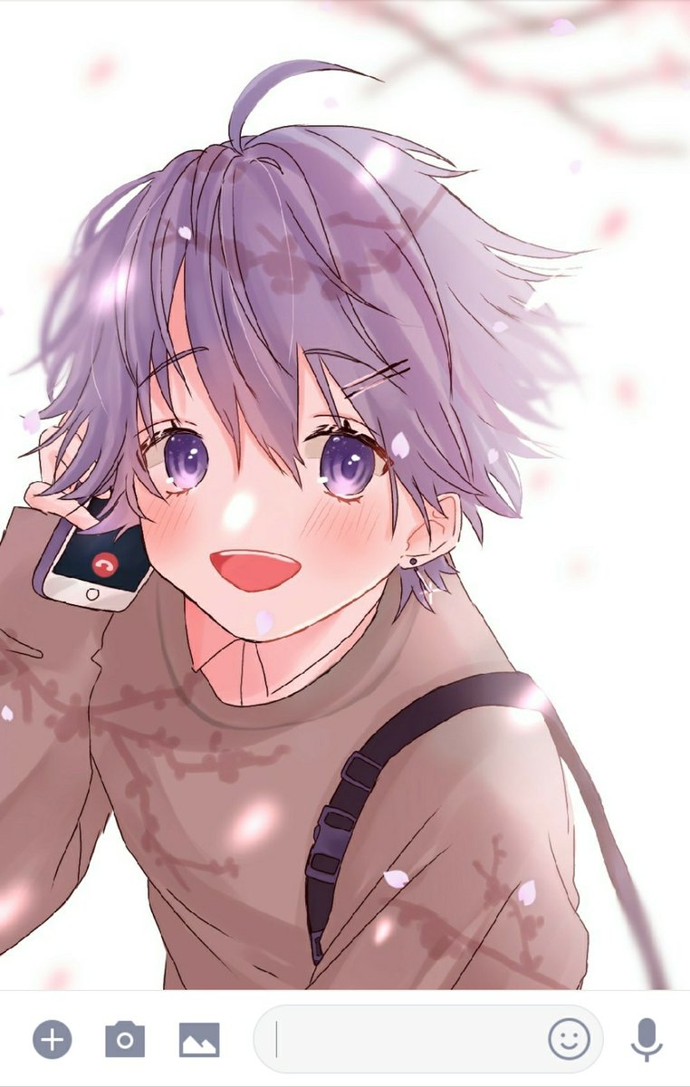 今lineの背景に桜散ってたからそれに合わせてなーくん描いた はるたのイラスト