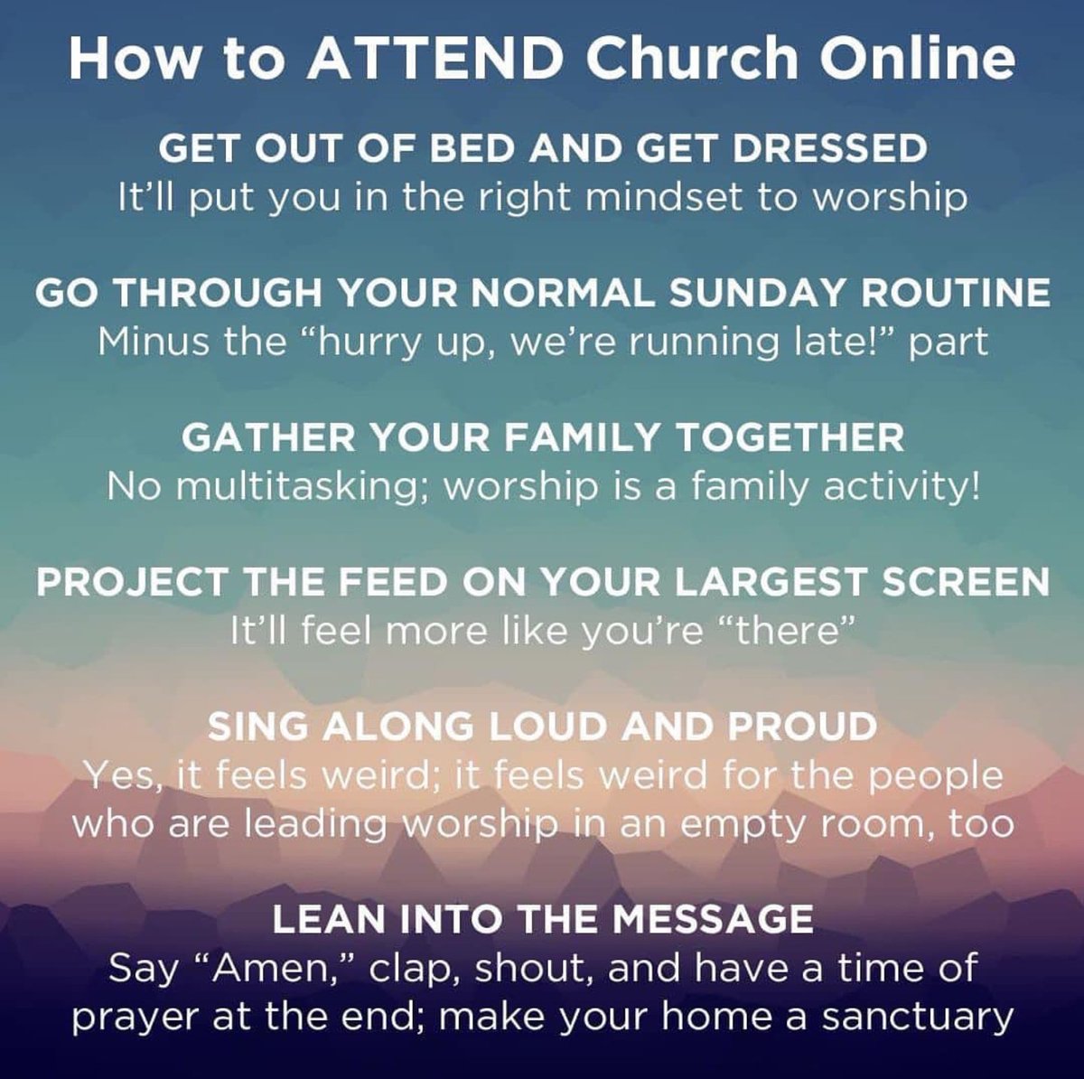 WildRoseChurch's tweet photo. Here is some great tips for how to join us virtually for our first online service tomorrow at 10 am. My vote is pjs. #WRUC #affirming #church #worship #yyc #ucccan #uccunited https://t.co/31qGLYnbMH