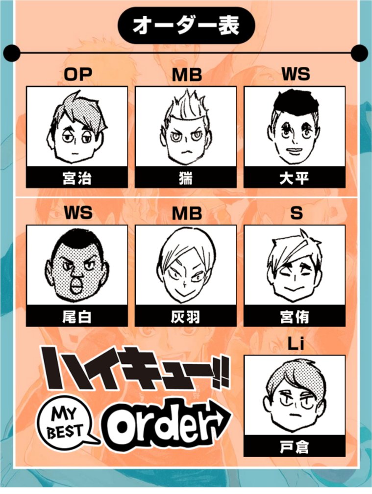 ぶるぅな على تويتر 宮兄弟みたいに名字と名前がイチ文字ずつのチーム作ろう って思ったら 宮治 宮侑の他には猯望くんしかおらんやったという 他のメンバーは名前がカタカナの人たち れおんさんは違うけど ハイキューベストオーダー投票