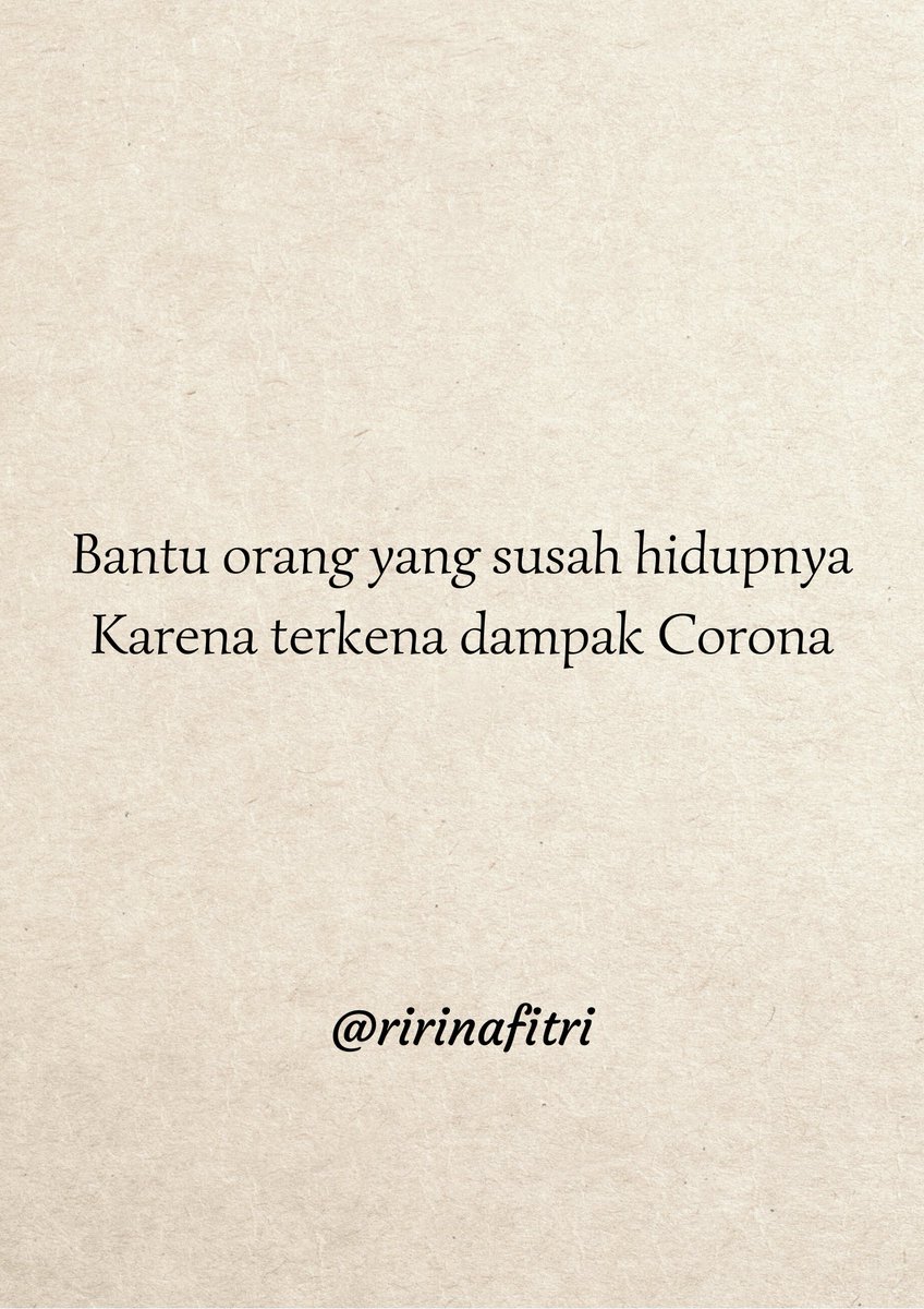 Ikutan Yuk ~
Aku tahu banyak yang hidupnya susah⁣⁣⁣⁣⁣⁣⁣⁣⁣⁣⁣
Hatinya gelisah⁣⁣⁣⁣⁣⁣⁣⁣⁣⁣⁣
Karna Corona mewabah⁣⁣⁣⁣⁣⁣⁣⁣⁣⁣⁣
Tapi tenang, ada Allah⁣⁣⁣⁣⁣⁣⁣⁣⁣⁣⁣
⁣⁣⁣⁣⁣⁣⁣⁣