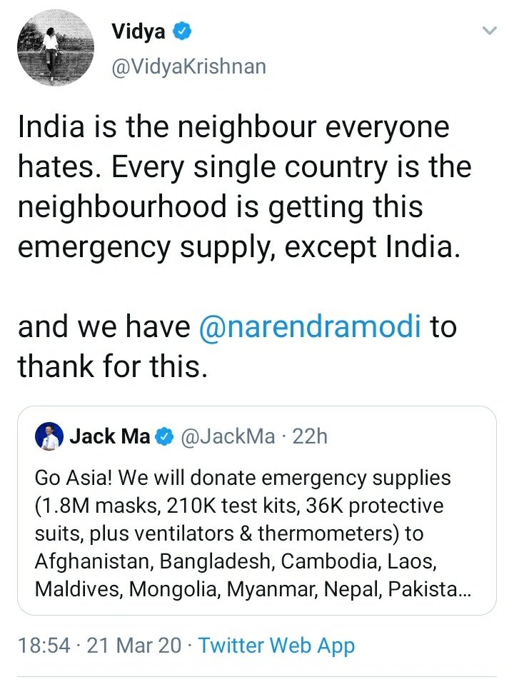 #YeBhaaratKePatrakaarSo this one seems a bit upset.Why, you asked?Well because India no longer seeks aid from the world, but SENDS them aid instead!!