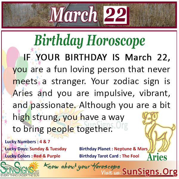 SunSigns.Org on X: "The negative side of 22 March birthday personality trait is that you can be an awesome team leader but not a team player. https://t.co/zBCkBGaCv3 #ZodiacSign #BirthdayHoroscope #pisces #Horoscope #astrology #