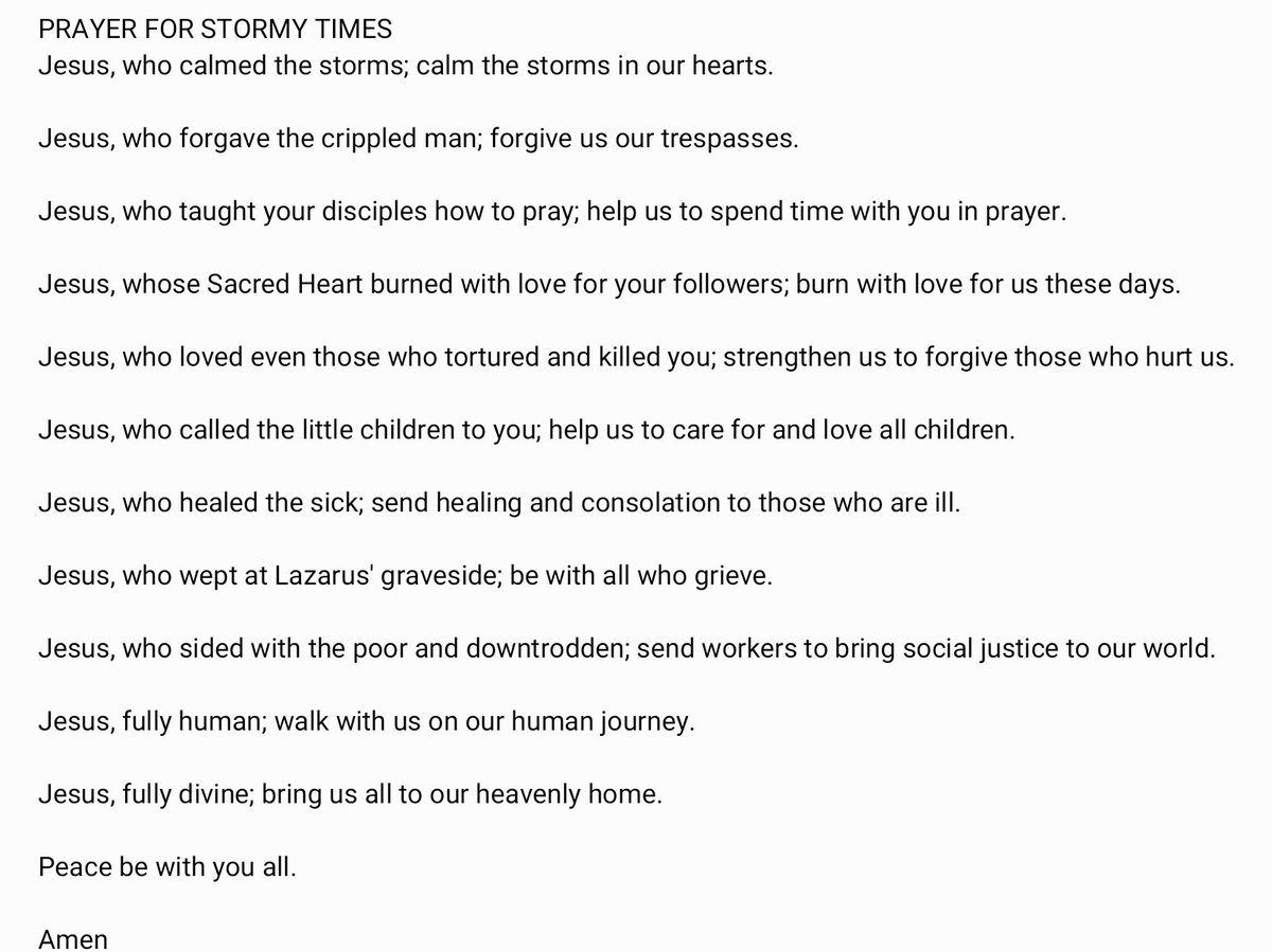 gymforthesoul's tweet photo. A prayer for these stromy times. Jesus who calmed the storms; calm the storms in our hearts... #godinthemess @MartinJMagill @MgrPublications @loyolapress @jrccleveland @ArchbishopEamon @DownandConnor @clogherdiocese @lough_derg @derrydiocese @hannamanor @DympnaMallon @epl1970 https://t.co/mHi2NPW0AK