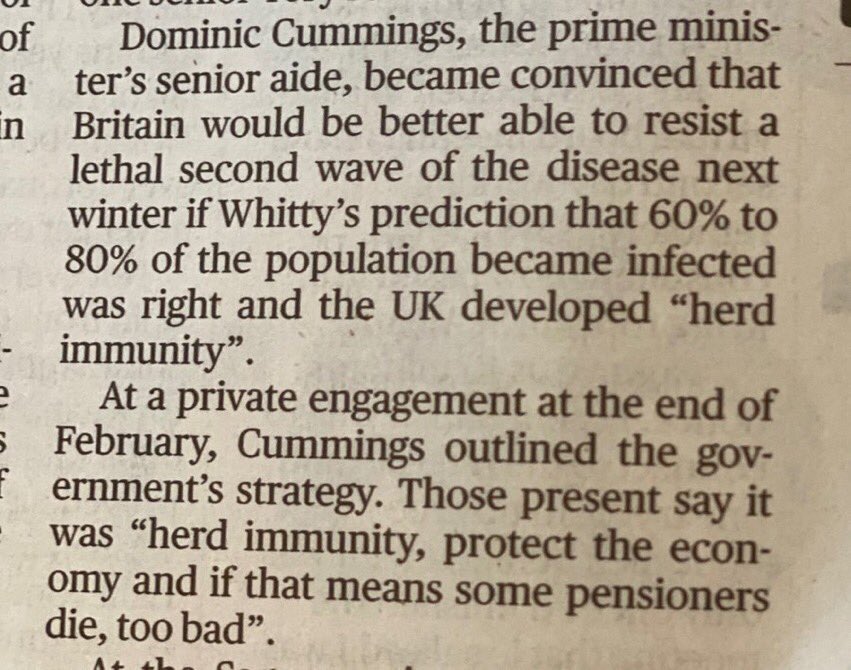 Dear Sir Patrick Vallance (@uksciencechief) -

You are the Chief Scientific Adviser. The buck stops with you on this #HerdImmunity strategy.

I want a full public inquiry.

The strategy was amoral, dangerous, informed by erroneous science & not subjected to adequate peer review.