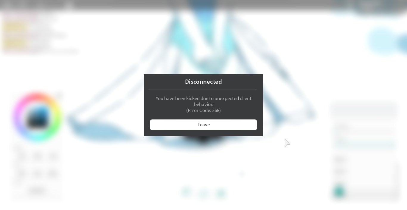 Roblox You Have Been Kicked For Unexpected Client Behavior