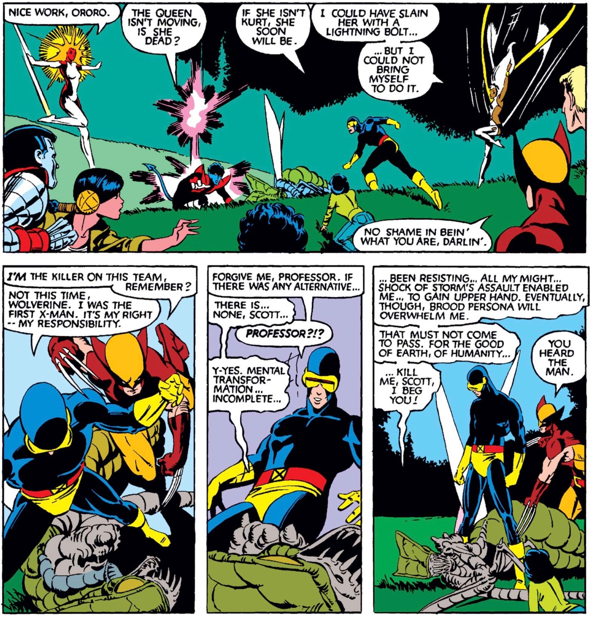 Marvel Daily Art The X Men Battle The Brood Queen To A Standstill And It S Enough For Xavier S Mind To Take Over Again Xavier Begs Cyclops To Kill Him But After Marvel Daily Art The X Men Battle The Brood Queen To A Standstill And It S Enough For Xavier S Mind To Take Over Again Xavier Begs Cyclops To Kill Him But After