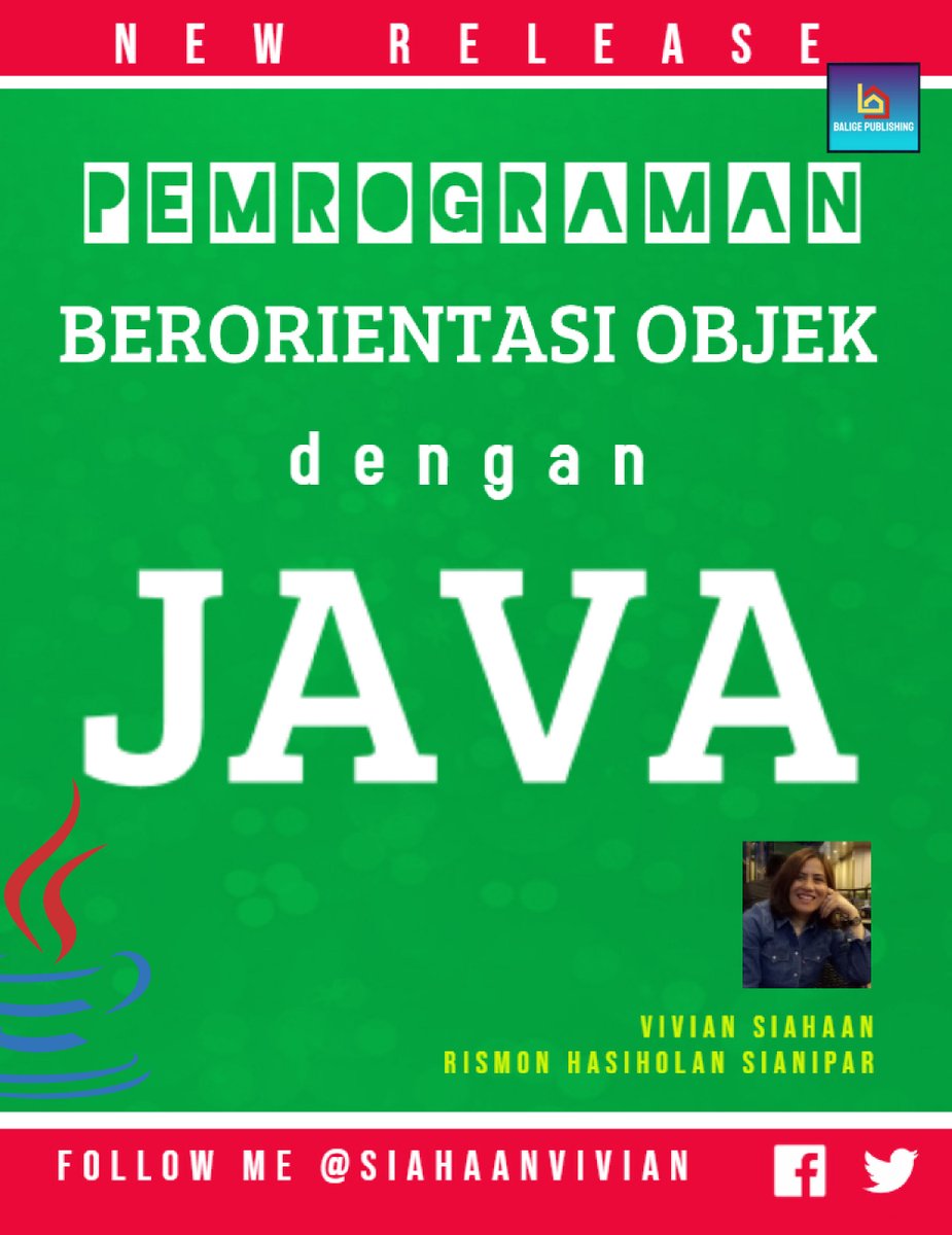 siahaanvivian's tweet image. Pemrograman Berorientasi Objek dengan Java
Contoh2 disajikan sepraktis mgkin agar semakin mendalami apa yg sdg dibahas.
#bukupemrograman #programerjava #viviansiahaan
play.google.com/store/books/de…