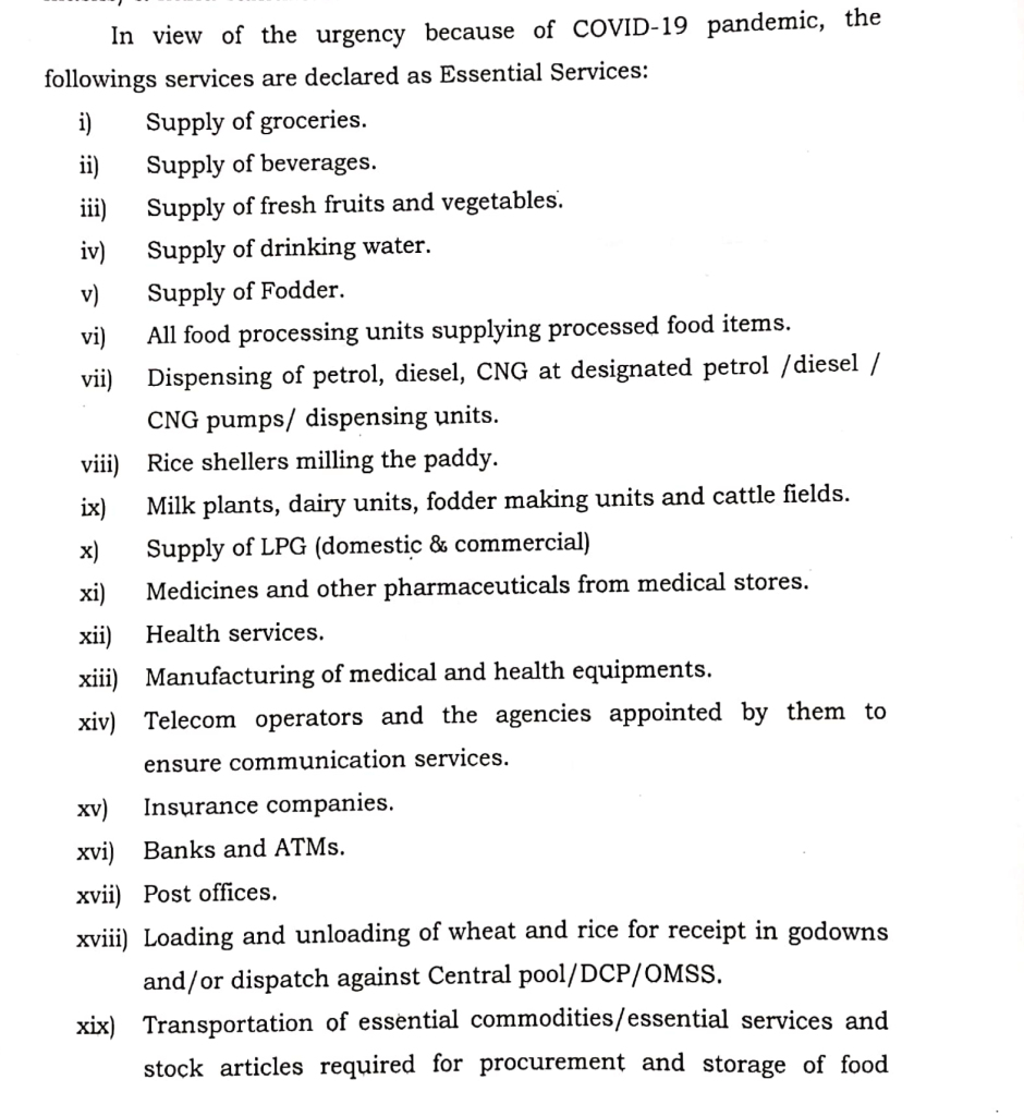capt_amarinder's tweet image. Ordered statewide lock down till 31st March to check spread of #Covid19

All essential Govt services will continue &amp;amp; shops selling essential items such as milk, food items, medicines, etc will be open. 

All DCs &amp;amp; SSPs have been directed to implement the restrictions immediately.