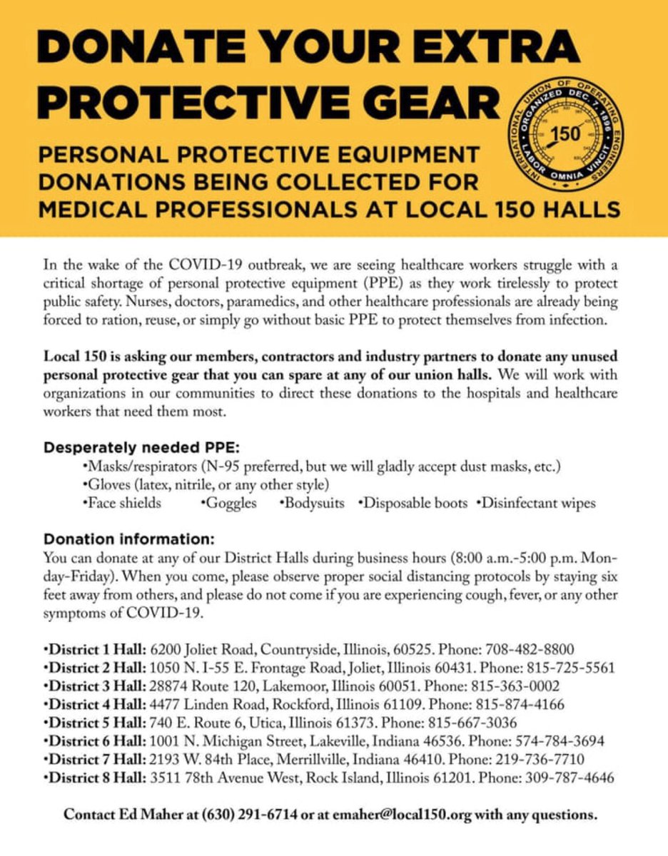 EricaGreenX's tweet photo. Thank you Local 150!  Your help is truly needed. #COVIDー19 https://t.co/EYRLebt5D2