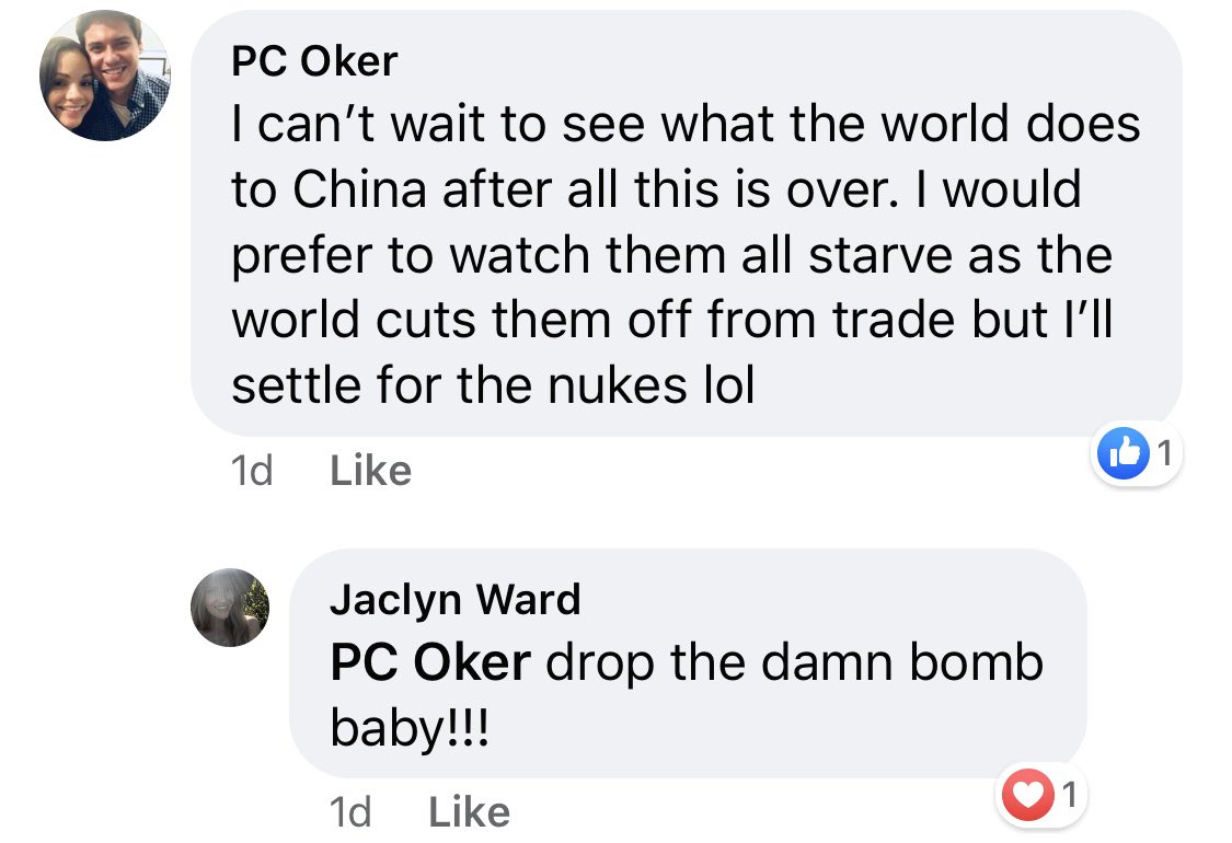 TASlave's tweet photo. @ADP Did not know you guys employed racists who thinks it’s a good idea to blow up entire countries and promote genocide on a whole race of people for the actions of a few. #Crimesagainstasians #RacismIsAVirus #Racist #iamnotavirus https://t.co/aVVVfXoXOa