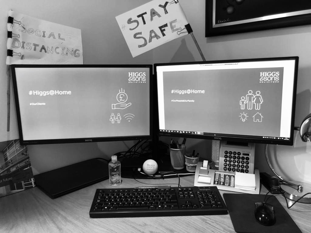 HiggsLLP's tweet photo. Next up is Nick Taylor. Thanks Nick! We love the home made flags, courtesy of his two lovely children. They’ve got the right idea #staysafe #socialdistancing #higgsathome #ourclients #ourpeople #ourway https://t.co/cWdFVGBfGY