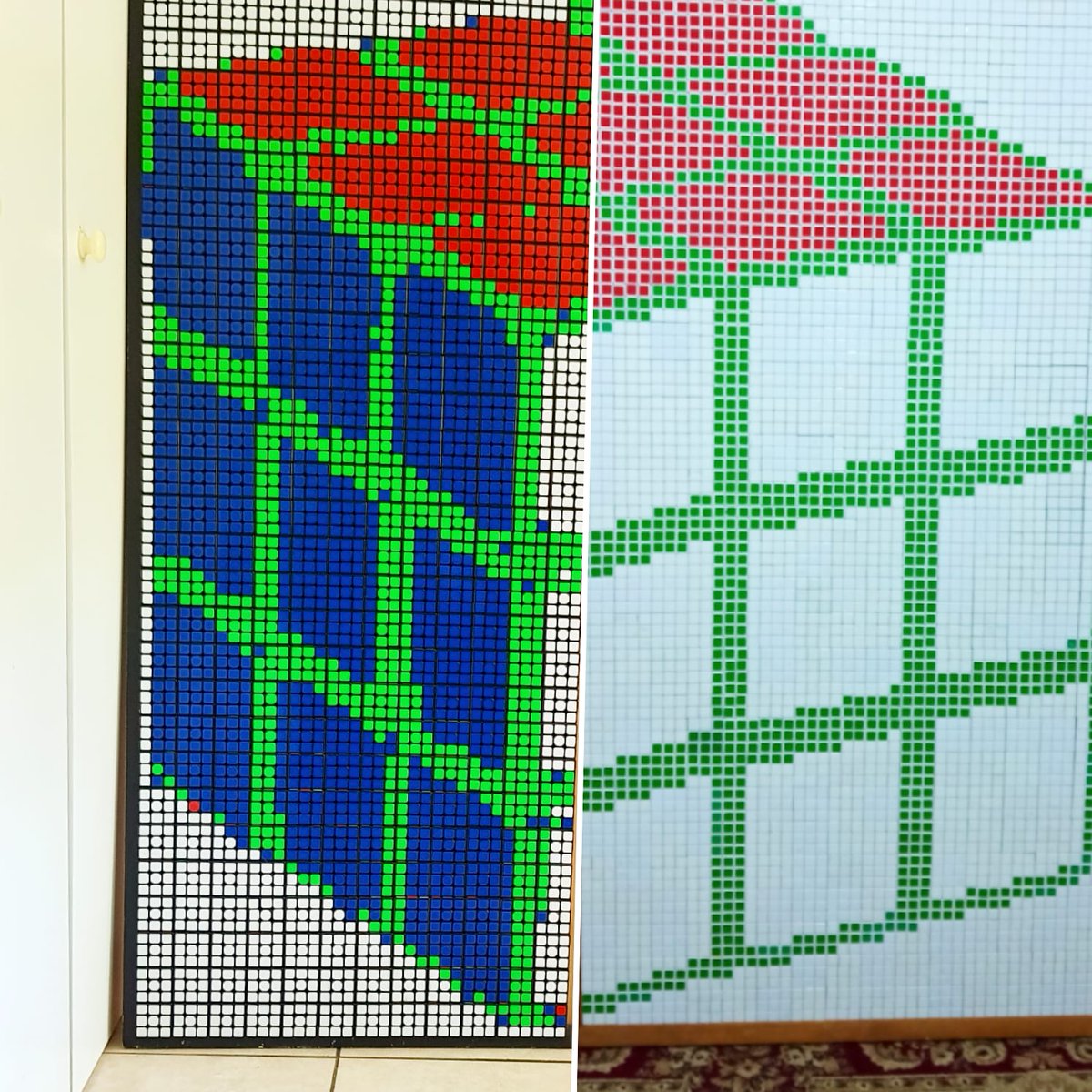 CuberNaked's tweet photo. 2 countries, 2 cubers, on a mission to build a massive Rubik's cube from 700 Rubik's cubes. We call this project, cubeception. Thanks to @CubeArtSM for helping me put this all together.

#art #rubiks @Rubiks_Official #collab #cube #cuber #3x3 #speedcube #pixel #pixelart #trend https://t.co/0q5I4hlju0