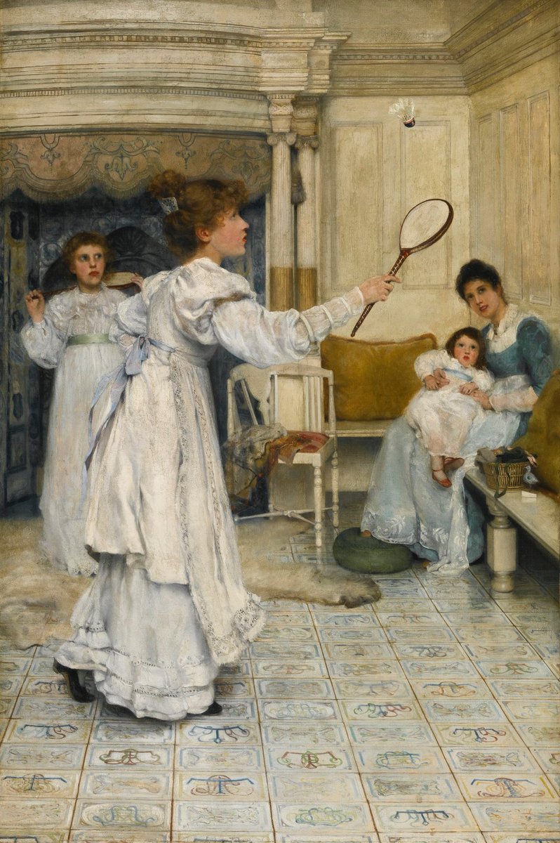 BSATrust's tweet photo. Happy Mother's Day. Battledore by Laura Alma Tadema. I am remembering the song. If you can't be with the one you love, love the one you're with. Hoping my Dad is giving my mum lots of hugs today. #MothersDay #mothersday2020 #MotheringSunday https://t.co/F6Be5DzezC