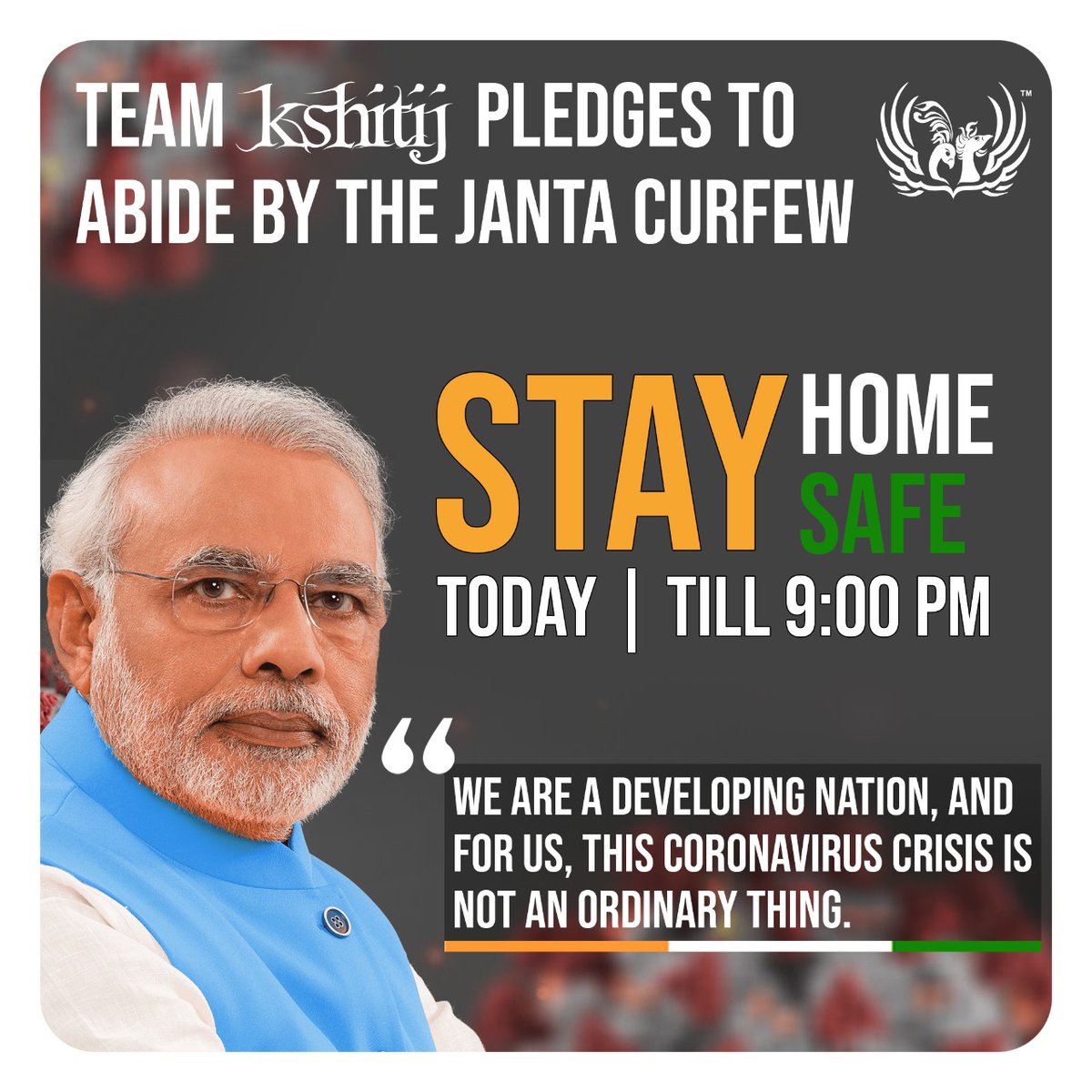 Mithibaikshitij's tweet photo. Let's be responsible citizens and join hands with our Honorable PM @narendramodi and abide to Janta Curfew

@PMOIndia @mybmc @OfficeofUT @CMOMaharashtra 
#Social_Distancing #JanataCurfew #PrayersForCoronaFreeWorld #IndiaFightsCorona #coronavirus https://t.co/gNv5wE8kYl