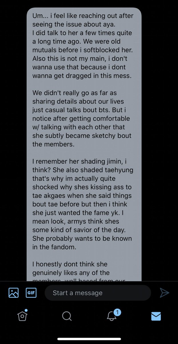 Okay, I’m sorry this has gotten so long, but this is... apparently she’s been shading all the members and might not really like any of them, she just wants the clout.