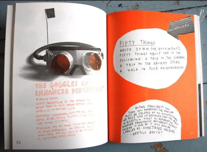 This book is wonderful, playful, a bit mad, and a perfect example of a travel-not-travel-yes-travel book: https://www.amazon.co.uk/gp/product/024195388X/Read this lowdown on it at  @brainpickings:  https://www.brainpickings.org/2012/08/24/how-to-be-an-explorer-of-the-world-keri-smith/It's about opening your eyes to what's around you - including at home.(7/)