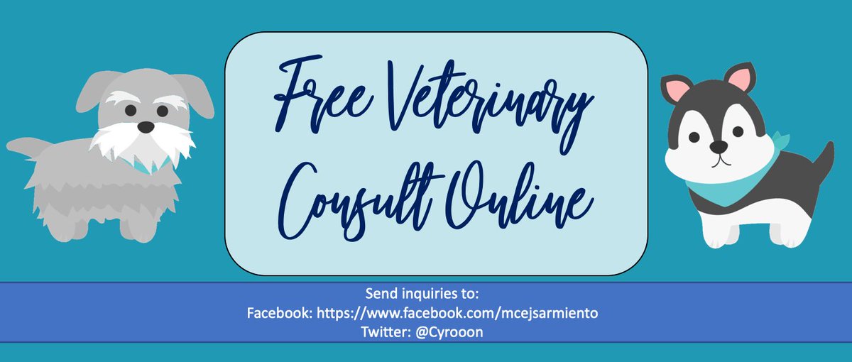 Hello guys! I am Dr. Sarmiento, a veterinarian. Recently, I've been receiving a lot of vet inquiries online. Since most of vet clinics are now closed due to community quarantine, I decided to open my twitter and facebook accounts for vet inquiries. The goal is to help you (1/2)