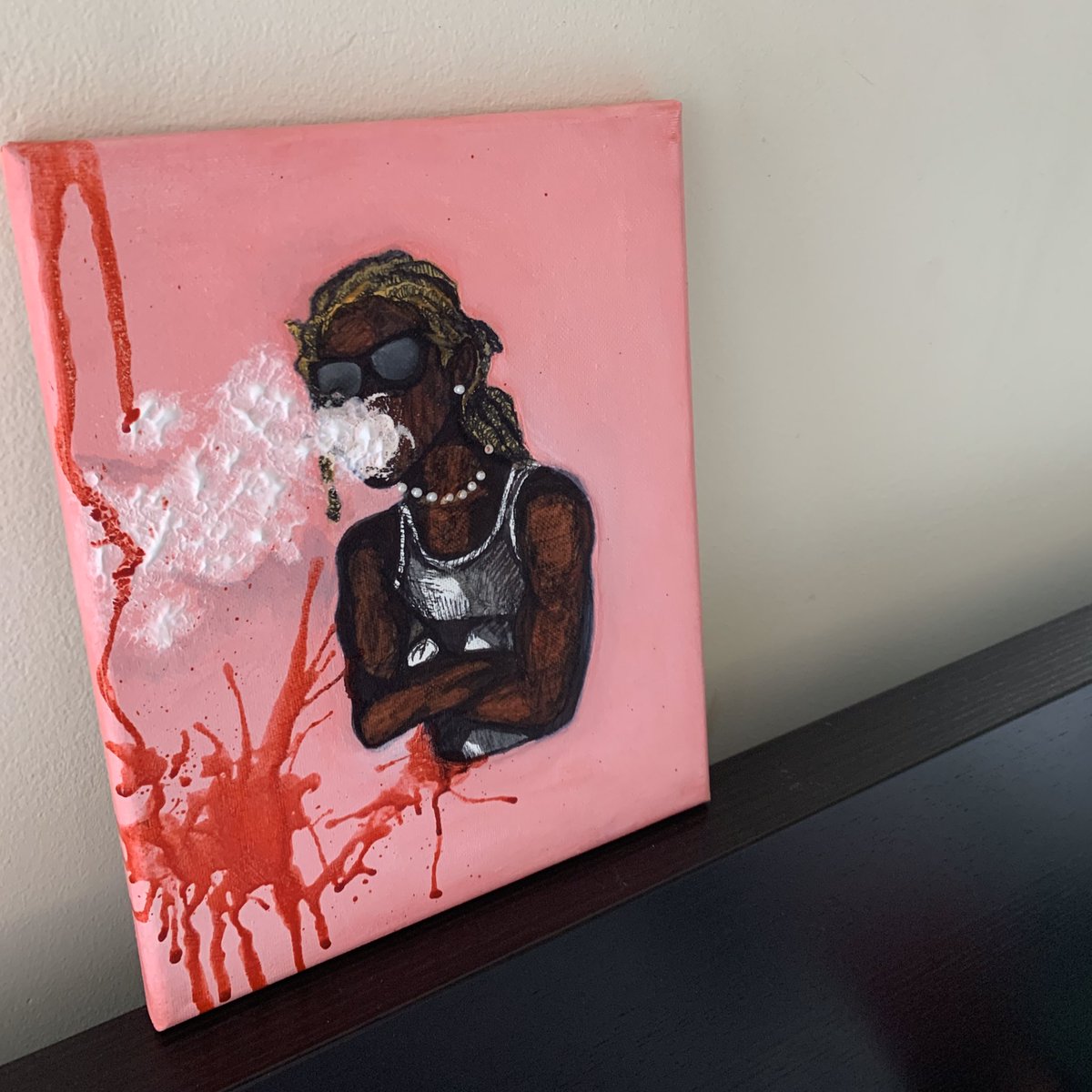 Gue1za's tweet image. So bored yesterday I painted young thug