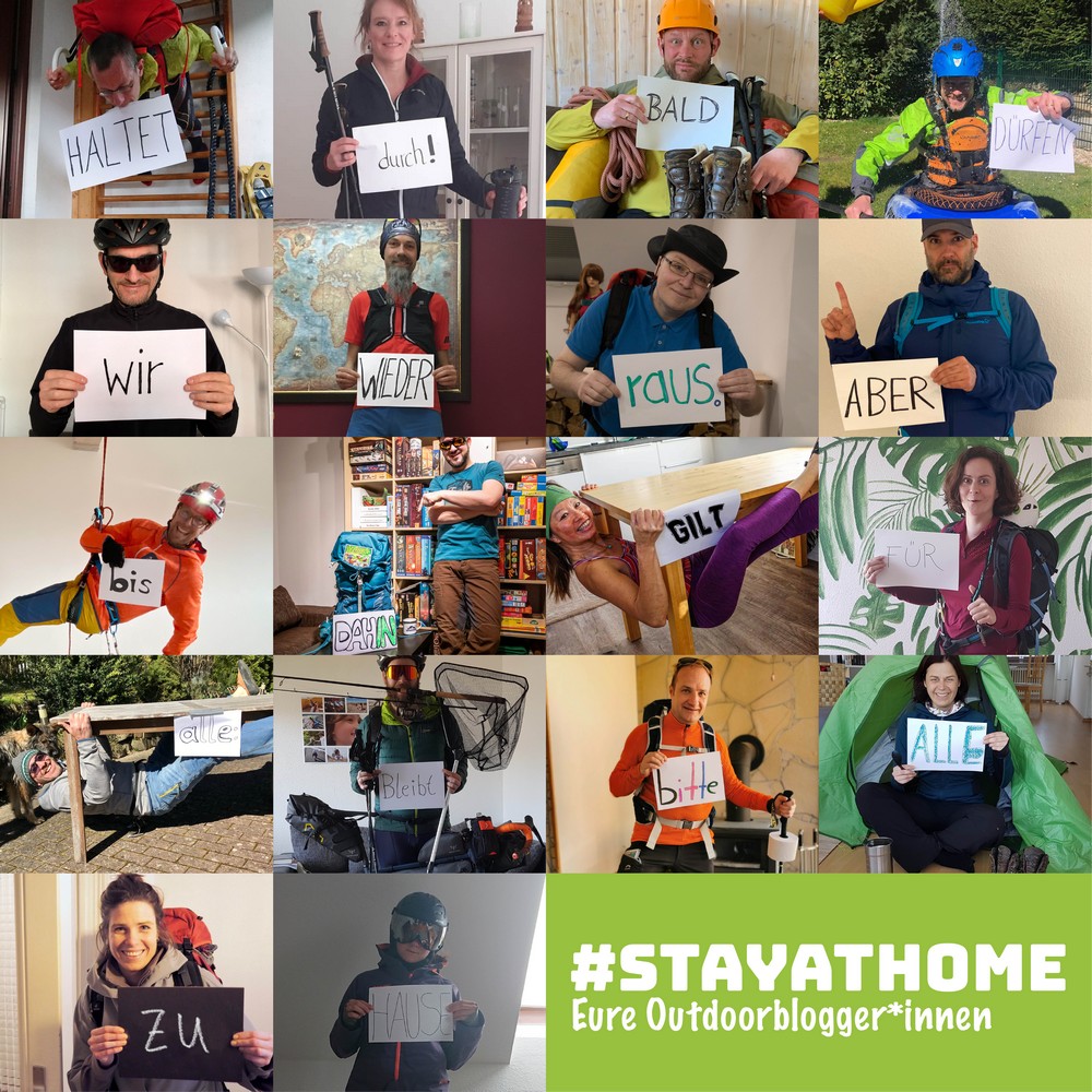 OutdoortestInfo's tweet photo. Bleibt bitte Zuhause und nehmt euch ein Beispiel an uns Outdoor Bloggern! Wir würden alle gerne, aber es gilt #stayathome weil wegen #corona und so! https://t.co/9s8nEzAOLE