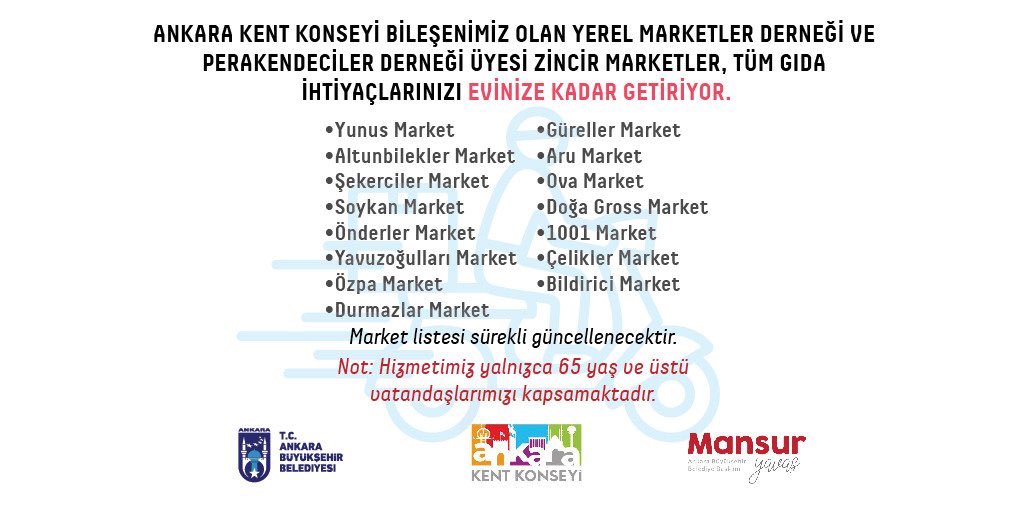 lavarlaa's tweet photo. Ankara’da 65 yaş ve üzeri vatandaşların ihtiyaçlarını evlerine kadar ulaştıran marketlerin listesi yayımlandı. https://t.co/88lGRspvld